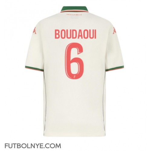 Camiseta OGC Nice Hicham Boudaoui #6 Visitante Equipación 2025-26 manga corta